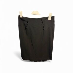 Elegant Black Button-Detail Pencil Skirt